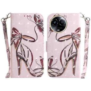 For Realme 11 5G Global 3D Colored Horizontal Flip Leather Phone Case(Butterfly High-heeled)