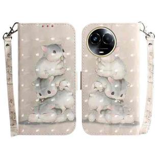 For Realme 11 5G Global 3D Colored Horizontal Flip Leather Phone Case(Squirrels)