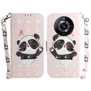 For Realme 11 Pro 5G/11 Pro+ 5G/Narzo 60 Pro 5G 3D Colored Horizontal Flip Leather Phone Case(Heart Panda)