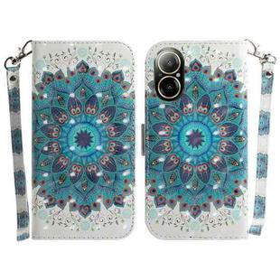 For Realme C67 4G Global 3D Colored Horizontal Flip Leather Phone Case(Peacock Wreath)