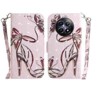 For Realme 12 5G 3D Colored Horizontal Flip Leather Phone Case(Butterfly High-heeled)