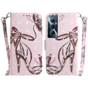 For Realme C65 4G 3D Colored Horizontal Flip Leather Phone Case(Butterfly High-heeled)