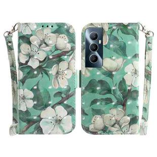 For Realme C65 4G 3D Colored Horizontal Flip Leather Phone Case(Watercolor Flower)
