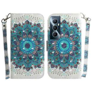 For Realme C65 4G 3D Colored Horizontal Flip Leather Phone Case(Peacock Wreath)