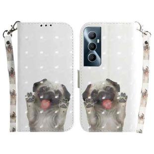 For Realme C65 4G 3D Colored Horizontal Flip Leather Phone Case(Pug)