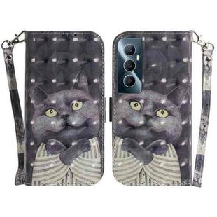 For Realme C65 4G 3D Colored Horizontal Flip Leather Phone Case(Hug Cat)