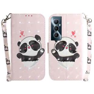 For Realme C65 4G 3D Colored Horizontal Flip Leather Phone Case(Heart Panda)