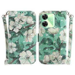 For Realme C61 / C63 / Note 60 3D Colored Horizontal Flip Leather Phone Case(Watercolor Flower)