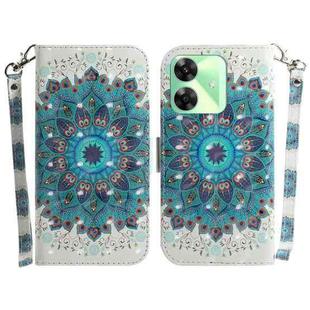 For Realme C61 / C63 / Note 60 3D Colored Horizontal Flip Leather Phone Case(Peacock Wreath)