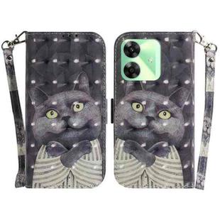 For Realme C61 / C63 / Note 60 3D Colored Horizontal Flip Leather Phone Case(Hug Cat)