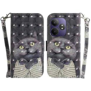 For Realme GT 6 / GT 6T / GT Neo6 / GT Neo6 SE 3D Colored Horizontal Flip Leather Phone Case(Hug Cat)