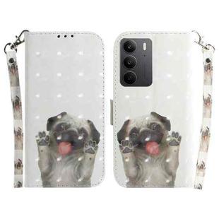 For Realme C75 3D Colored Horizontal Flip Leather Phone Case(Pug)