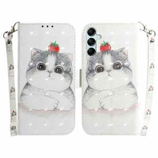 For Samsung Galaxy M54 3D Colored Horizontal Flip Leather Phone Case(Cute Cat)
