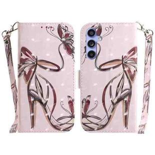 For Samsung Galaxy S23 FE 5G 3D Colored Horizontal Flip Leather Phone Case(Butterfly High-heeled)