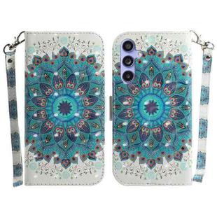 For Samsung Galaxy S23 FE 5G 3D Colored Horizontal Flip Leather Phone Case(Peacock Wreath)