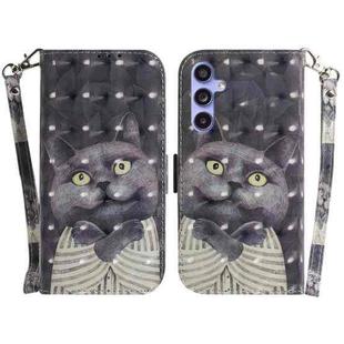 For Samsung Galaxy S23 FE 5G 3D Colored Horizontal Flip Leather Phone Case(Hug Cat)