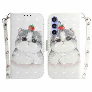 For Samsung Galaxy S23 FE 5G 3D Colored Horizontal Flip Leather Phone Case(Cute Cat)