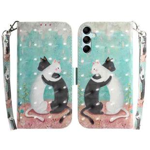 For Samsung Galaxy M34 5G/F34 5G 3D Colored Horizontal Flip Leather Phone Case(Black White Cat)