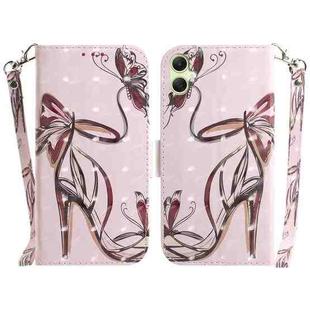 For Samsung Galaxy A05 3D Colored Horizontal Flip Leather Phone Case(Butterfly High-heeled)