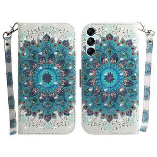 For Samsung Galaxy A15 3D Colored Horizontal Flip Leather Phone Case(Peacock Wreath)