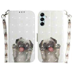 For Samsung Galaxy A15 3D Colored Horizontal Flip Leather Phone Case(Pug)