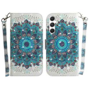 For Samsung Galaxy S24 5G 3D Colored Horizontal Flip Leather Phone Case(Peacock Wreath)