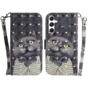 For Samsung Galaxy S24 5G 3D Colored Horizontal Flip Leather Phone Case(Hug Cat)