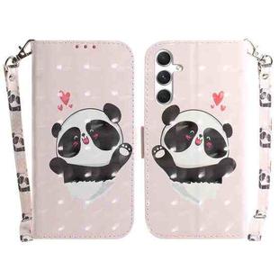 For Samsung Galaxy S24 5G 3D Colored Horizontal Flip Leather Phone Case(Heart Panda)