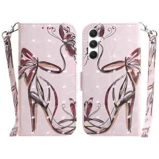 For Samsung Galaxy S24+ 5G 3D Colored Horizontal Flip Leather Phone Case(Butterfly High-heeled)