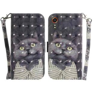 For Samsung Galaxy Xcover7 3D Colored Horizontal Flip Leather Phone Case(Hug Cat)