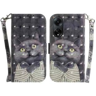 For OPPO A98 5G / F23 5G India 3D Colored Horizontal Flip Leather Phone Case(Hug Cat)