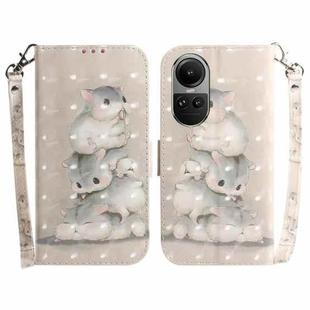 For OPPO Reno10 5G Global/Reno10 Pro Global 3D Colored Horizontal Flip Leather Phone Case(Squirrels)