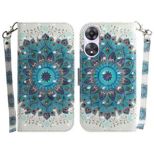 For OPPO A58 4G 3D Colored Horizontal Flip Leather Phone Case(Peacock Wreath)