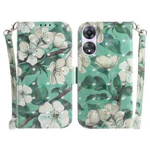 For OPPO A78 4G 3D Colored Horizontal Flip Leather Phone Case(Watercolor Flower)