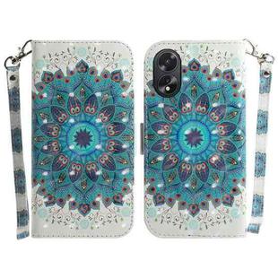 For OPPO A38 4G / A18 3D Colored Horizontal Flip Leather Phone Case(Peacock Wreath)