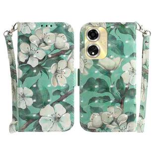 For OPPO A59 5G / A2M 3D Colored Horizontal Flip Leather Phone Case(Watercolor Flower)