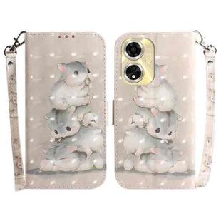 For OPPO A59 5G / A2M 3D Colored Horizontal Flip Leather Phone Case(Squirrels)