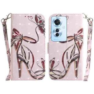 For OPPO Reno11 F Global 3D Colored Horizontal Flip Leather Phone Case(Butterfly High-heeled)