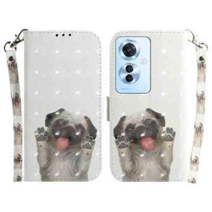 For OPPO F25 Pro 5G Global 3D Colored Horizontal Flip Leather Phone Case(Pug)