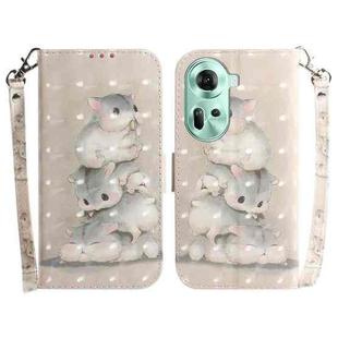 For OPPO Reno11 Global 3D Colored Horizontal Flip Leather Phone Case(Squirrels)