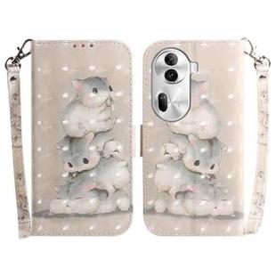 For OPPO Reno11 Pro 5G Global 3D Colored Horizontal Flip Leather Phone Case(Squirrels)