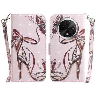 For OPPO A3 Pro 5G 3D Colored Horizontal Flip Leather Phone Case(Butterfly High-heeled)