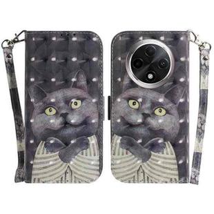 For OPPO A3 Pro 5G 3D Colored Horizontal Flip Leather Phone Case(Hug Cat)