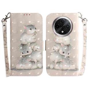 For OPPO A3 Pro 5G 3D Colored Horizontal Flip Leather Phone Case(Squirrels)