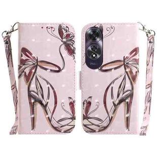 For OPPO A60 4G 3D Colored Horizontal Flip Leather Phone Case(Butterfly High-heeled)