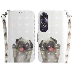 For OPPO A60 4G 3D Colored Horizontal Flip Leather Phone Case(Pug)