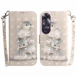 For OPPO A60 4G 3D Colored Horizontal Flip Leather Phone Case(Squirrels)