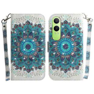 For OPPO K12x 3D Colored Horizontal Flip Leather Phone Case(Peacock Wreath)