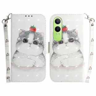 For OPPO K12x 3D Colored Horizontal Flip Leather Phone Case(Cute Cat)