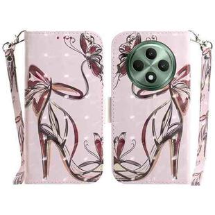 For OPPO Reno12 F 5G 3D Colored Horizontal Flip Leather Phone Case(Butterfly High-heeled)